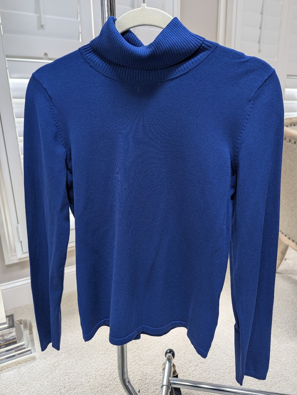 august silk Royal Blue Turtleneck Sweater - Women